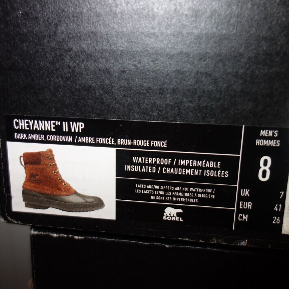 NEW Sorel Men's Size 8 Cheyanne II Lace Up Duck Boots WP Insulated Brown - Picture 11 of 12